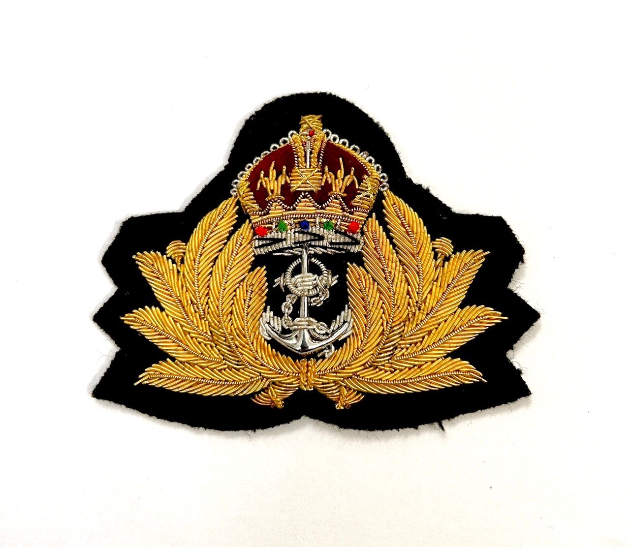 Royal (British) Navy Officers Bullion Embroidered Admiral Cap Badge -UK Military