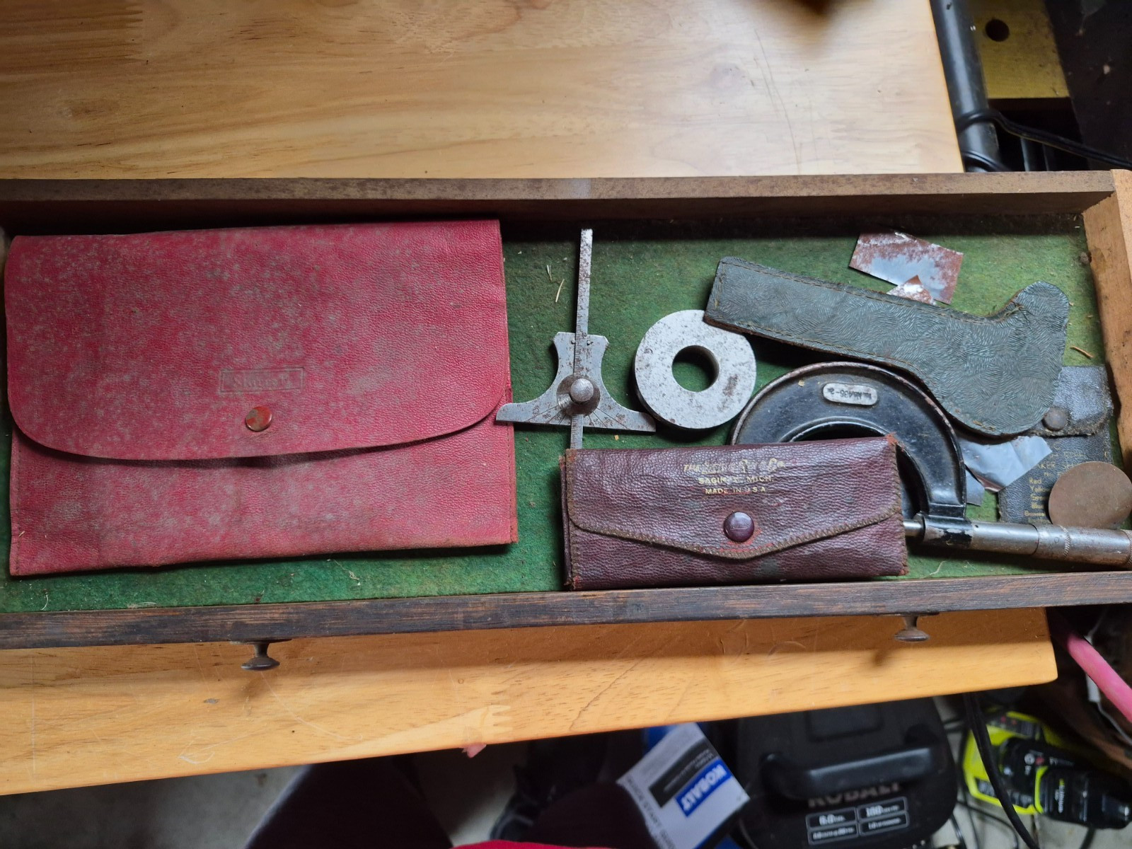 Vintage Starrett Lufkin Machinist Precision Tool Lot Gauges Protractor Shims