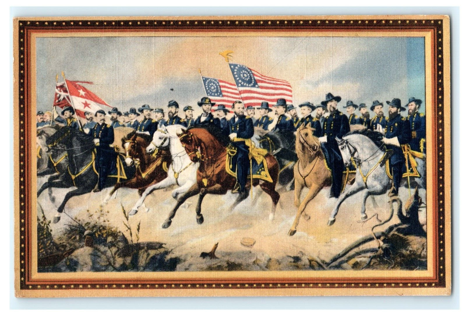 Grant and His Generals Linen Ole Peter Balling Painting Civil War