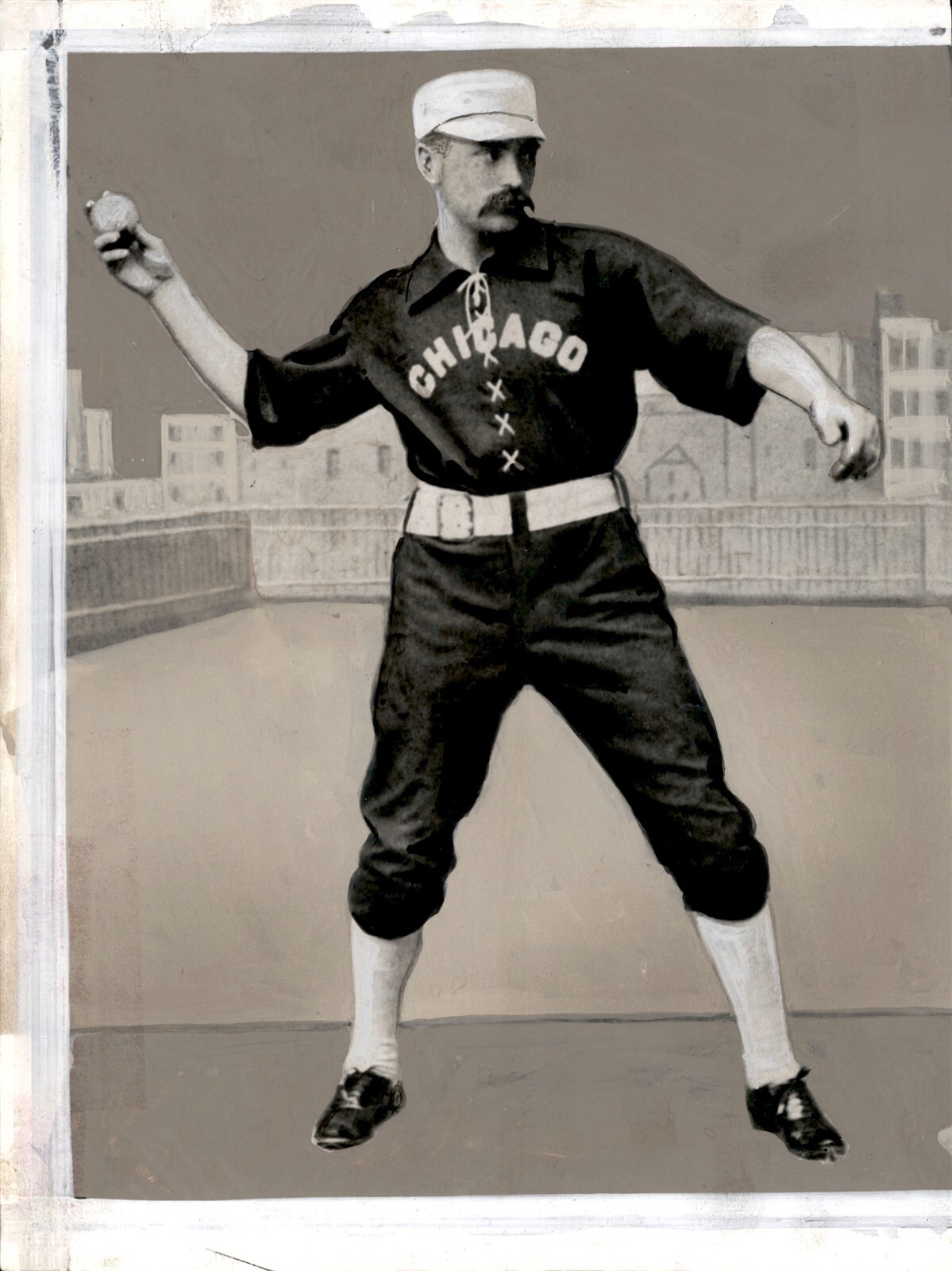 LD333 1940 2nd Gen Restrike Photo FRED PFEFFER 1883-89 CHICAGO WHITE STOCKINGS
