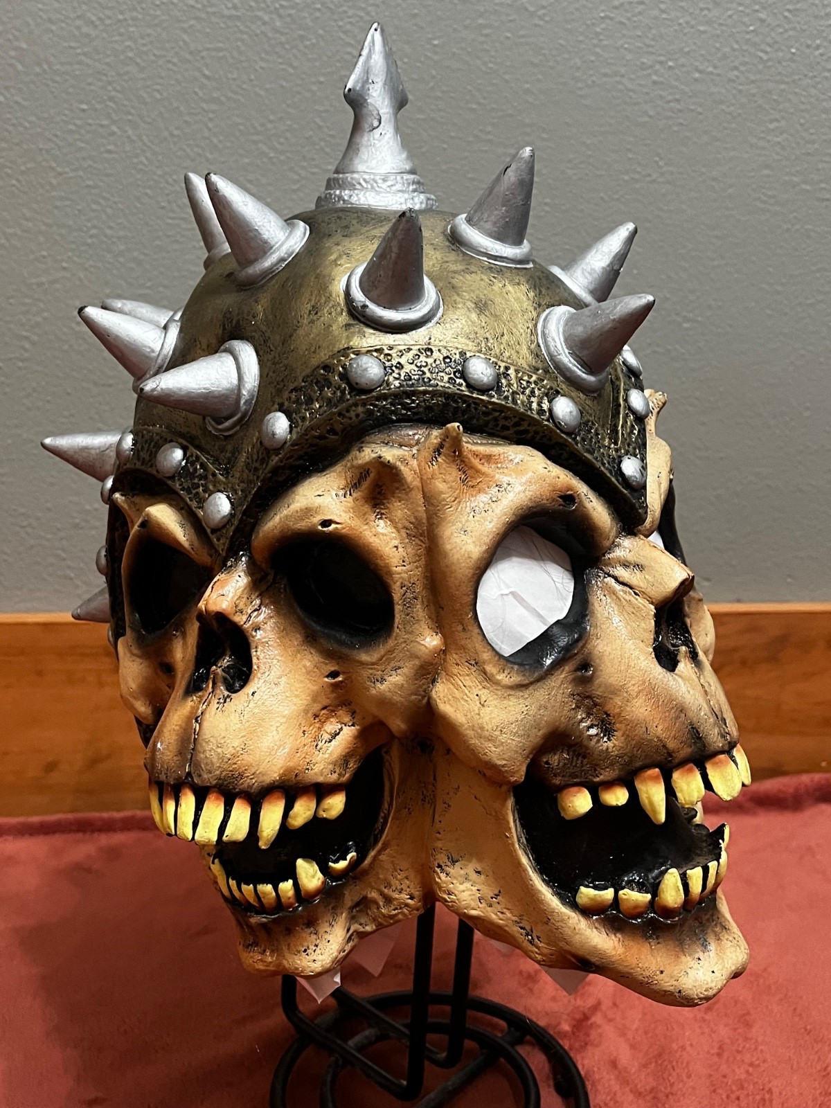 Vintage 3 Sided Skull Warrior Demon Halloween Face Mask