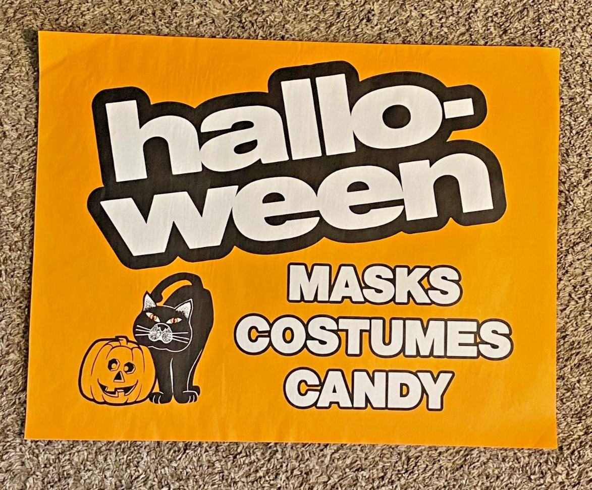 Vintage Ben Franklin 5 & Dime Store Hanging Halloween Sign 17-1/2\