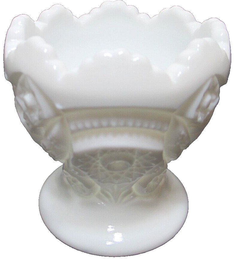 Vintage Imperial Glass Toothpick Holder White Milk Glass Footed 2 5/8