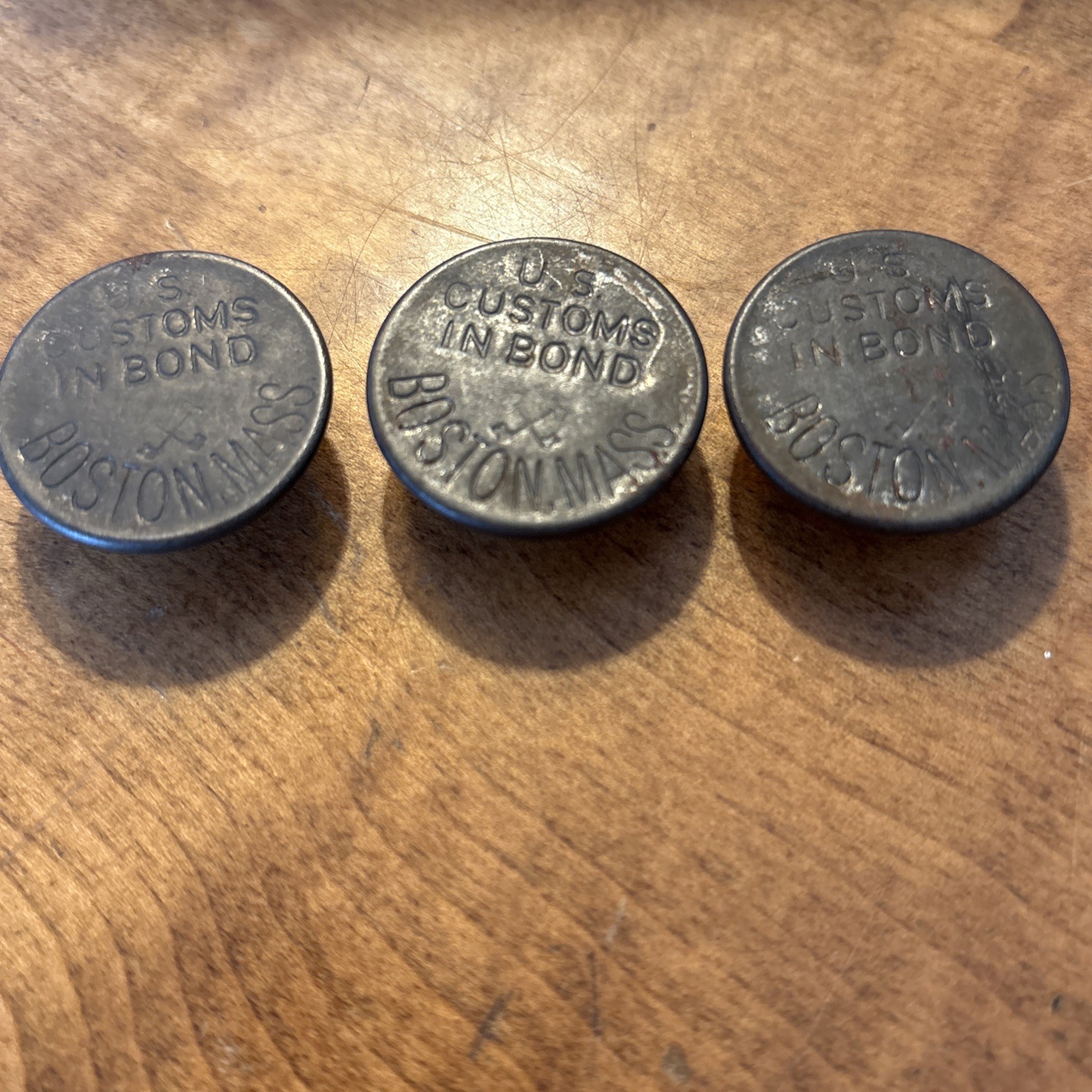 Rare (3) Antique 1913 U.S. Customs In Bond Metal Security Seals/E.J. Brooks & Co Rare (3) Antique 1913 U.S. Customs In Bond Metal Security Seals/E.J. Brooks & Co