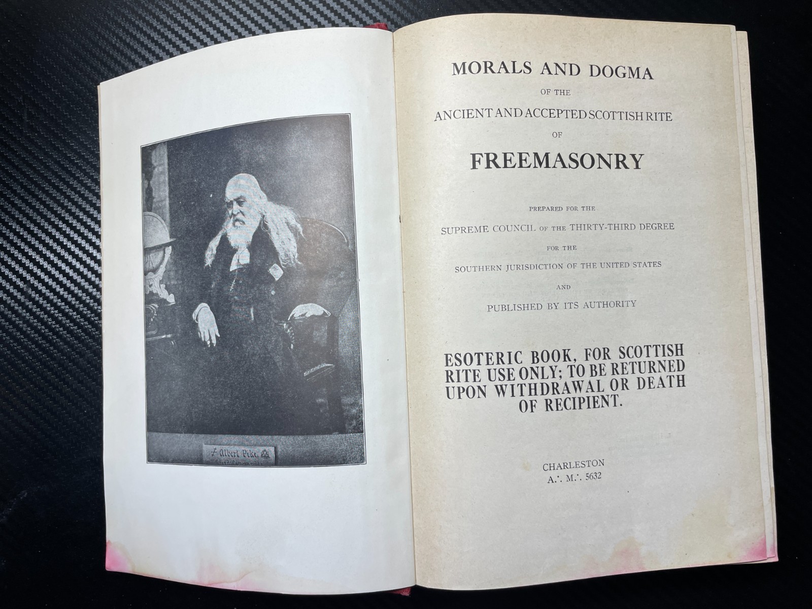 Albert Pike Morals and Dogma Scottish Rite Freemasonry 1948 Masonic Book 33rd