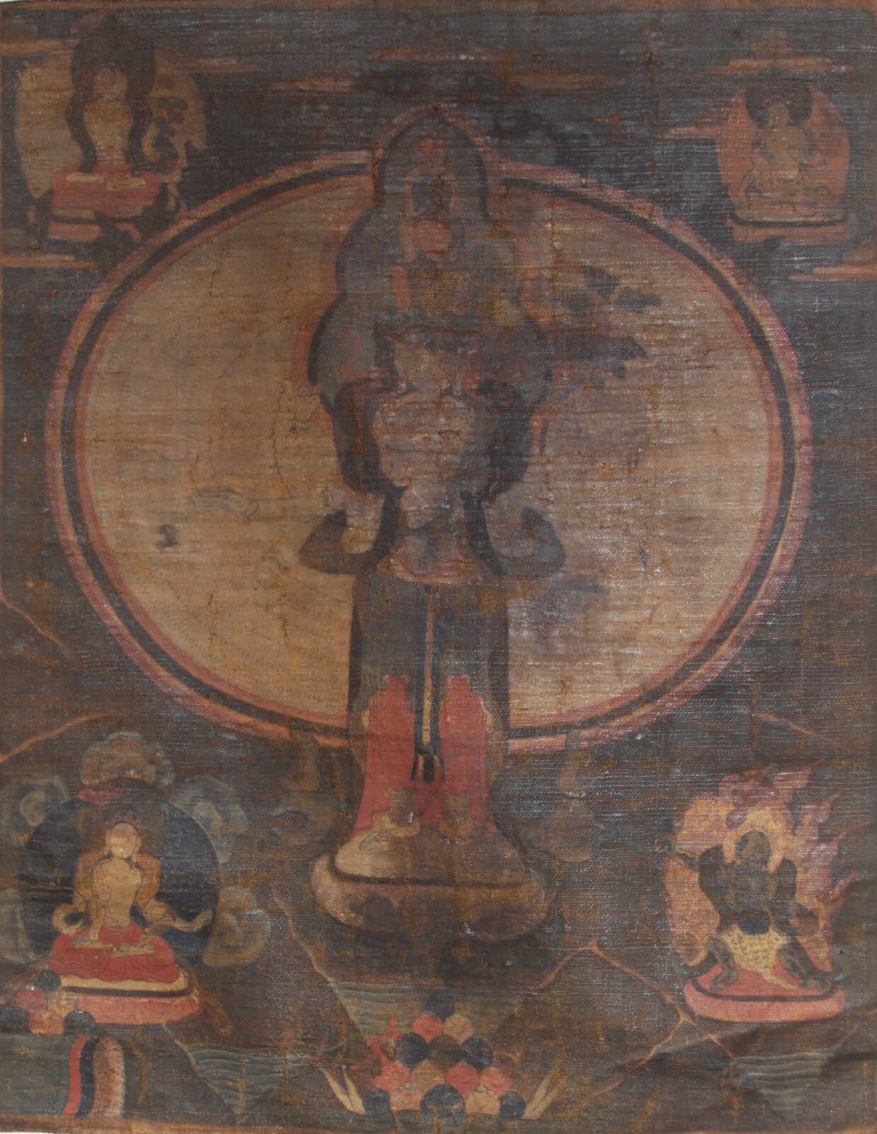 Real Tibet 1600s Old Antique Buddhist Thangka 