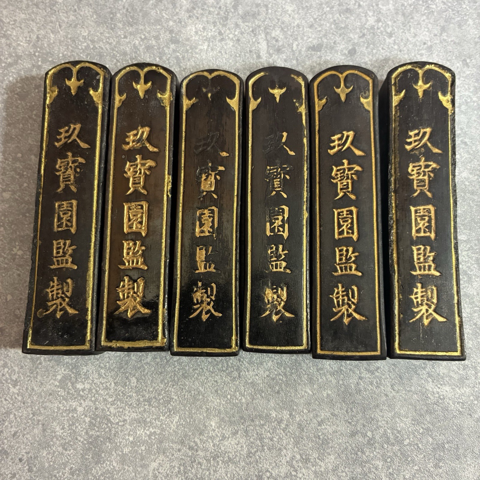 Vintage Japanese Sumi Ink Sticks 6pcs Set Calligraphy Shodo Traditional Japan