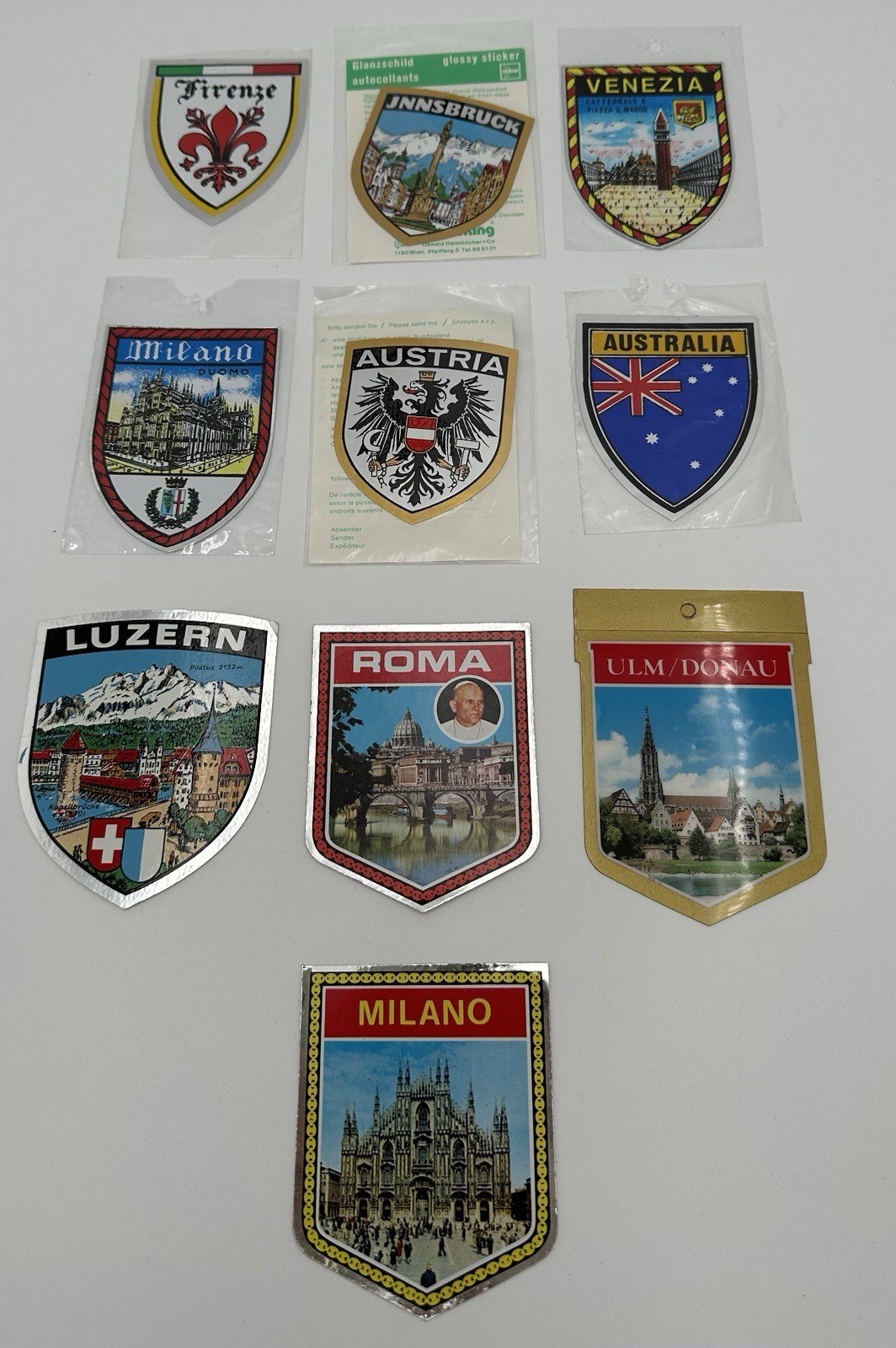 Vintage European Travel Decals/Stickers Lot Of 10