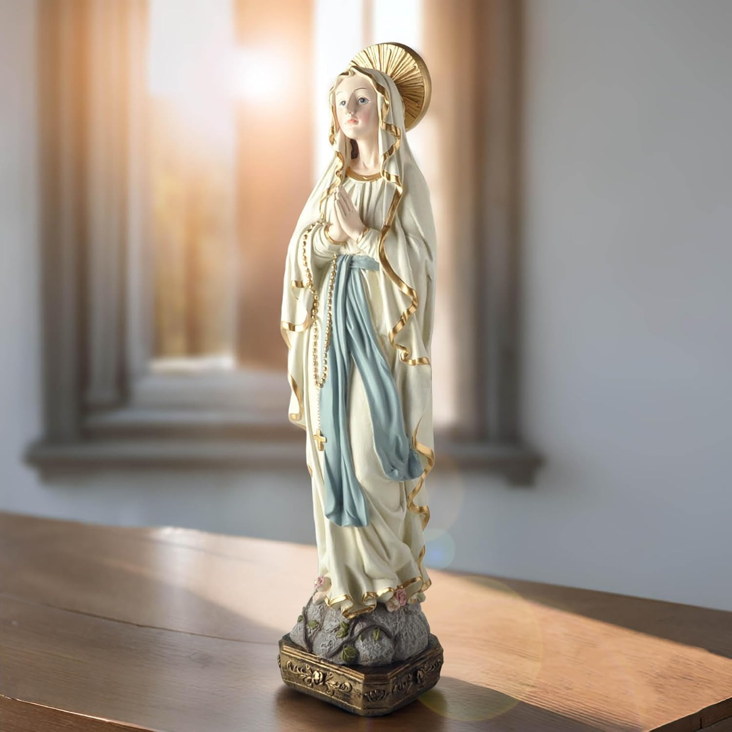 15 Inch Our Lady of Grace Statue, Praying Virgin Mary Statue Indoor