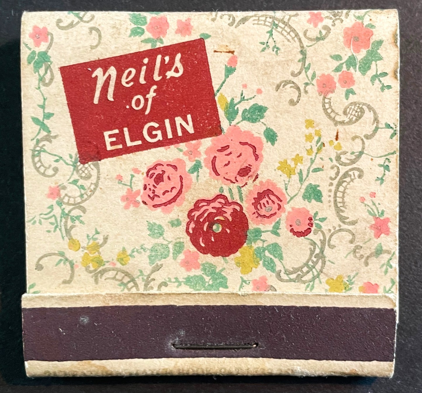 Rare Early Vintage Neil\'s of Elgin IL Interior Decorating Feature Matchbook
