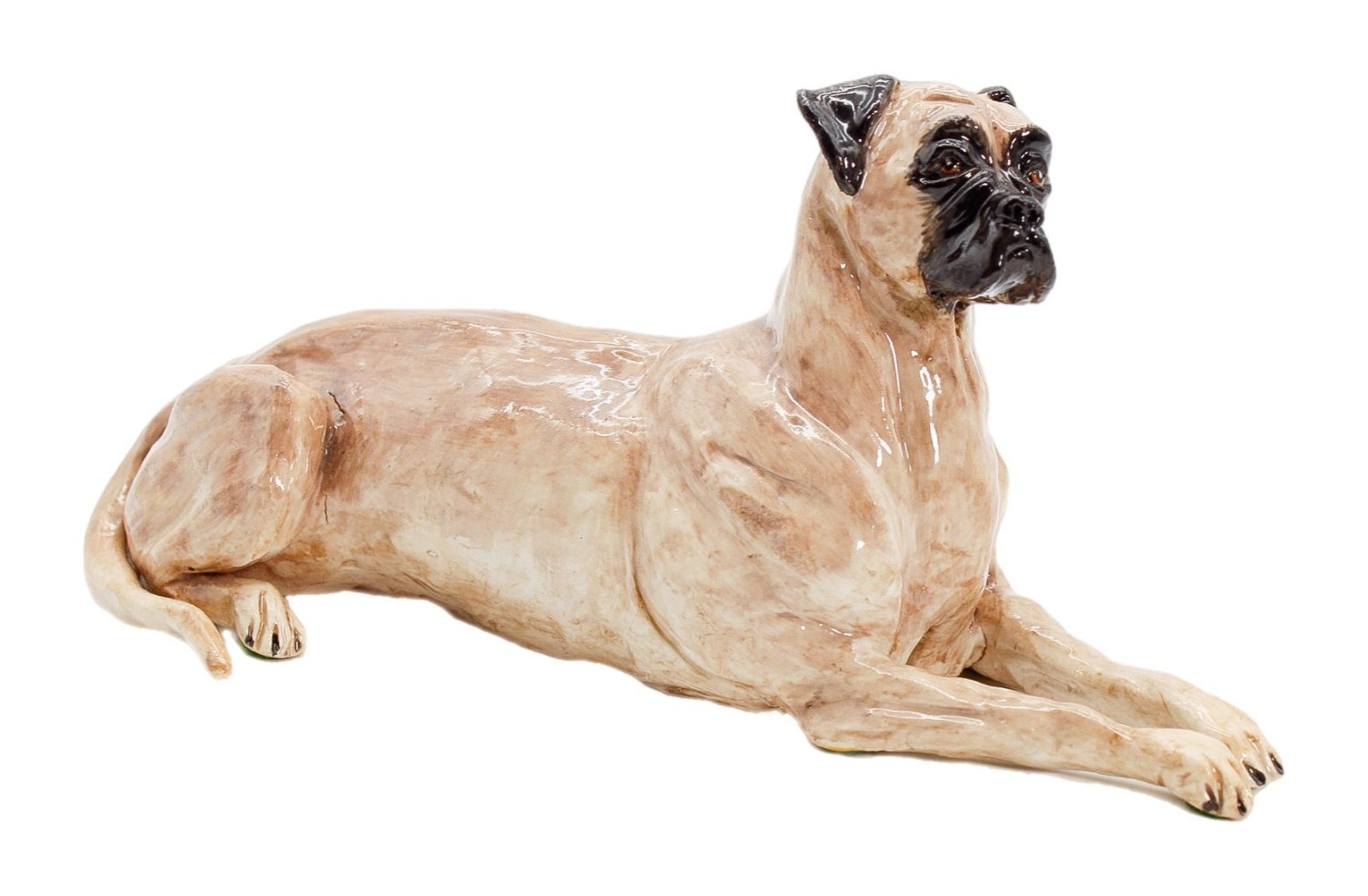 EVE PEARCE Handcrafted Boxer Porcelain Dog Figure Sculpture OOAK