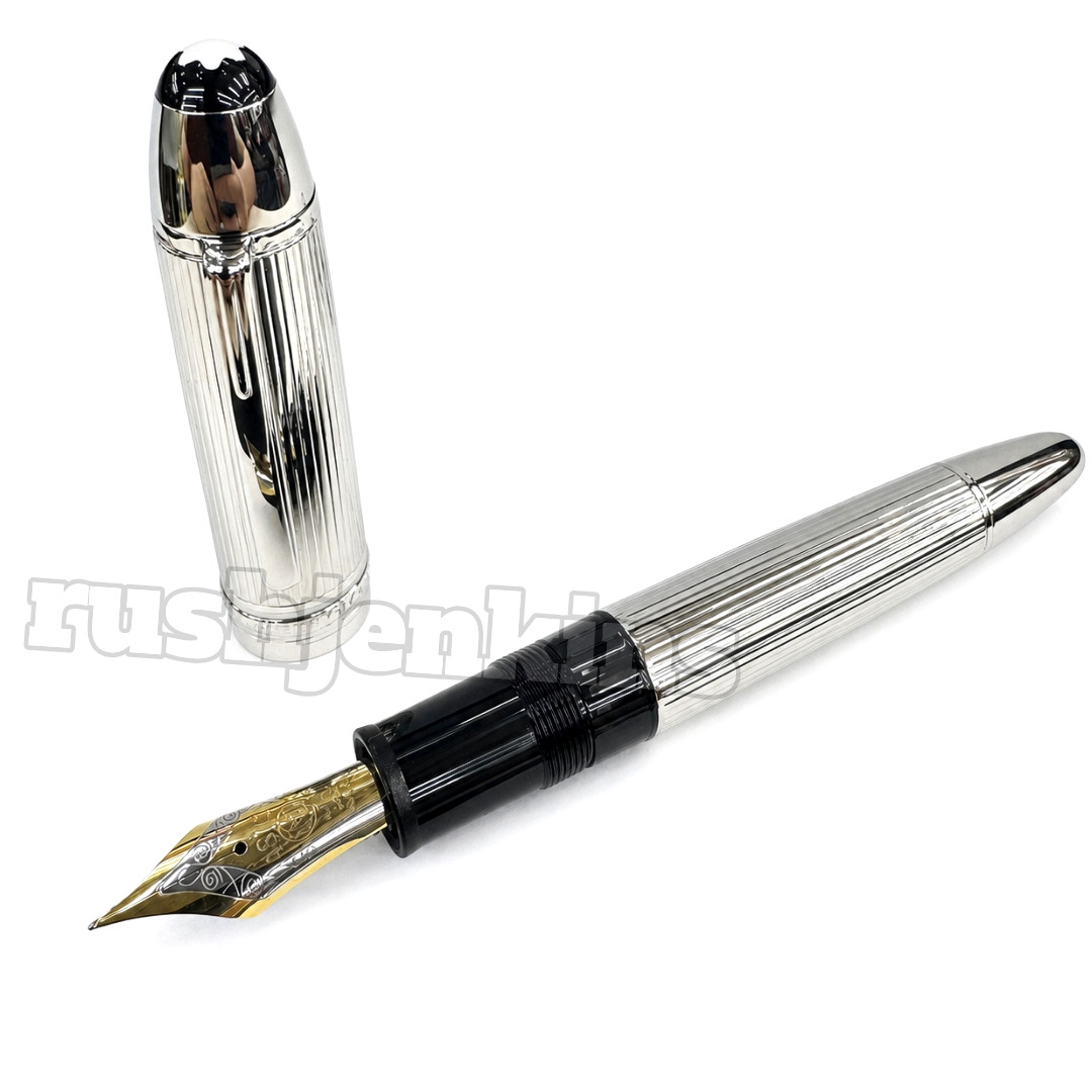 MONTBLANC Meisterstück 149 Silver Stripe Fountain Pen Collector Rare Luxury MONTBLANC Meisterstück 149 Silver Stripe Fountain Pen Collector Rare Luxury