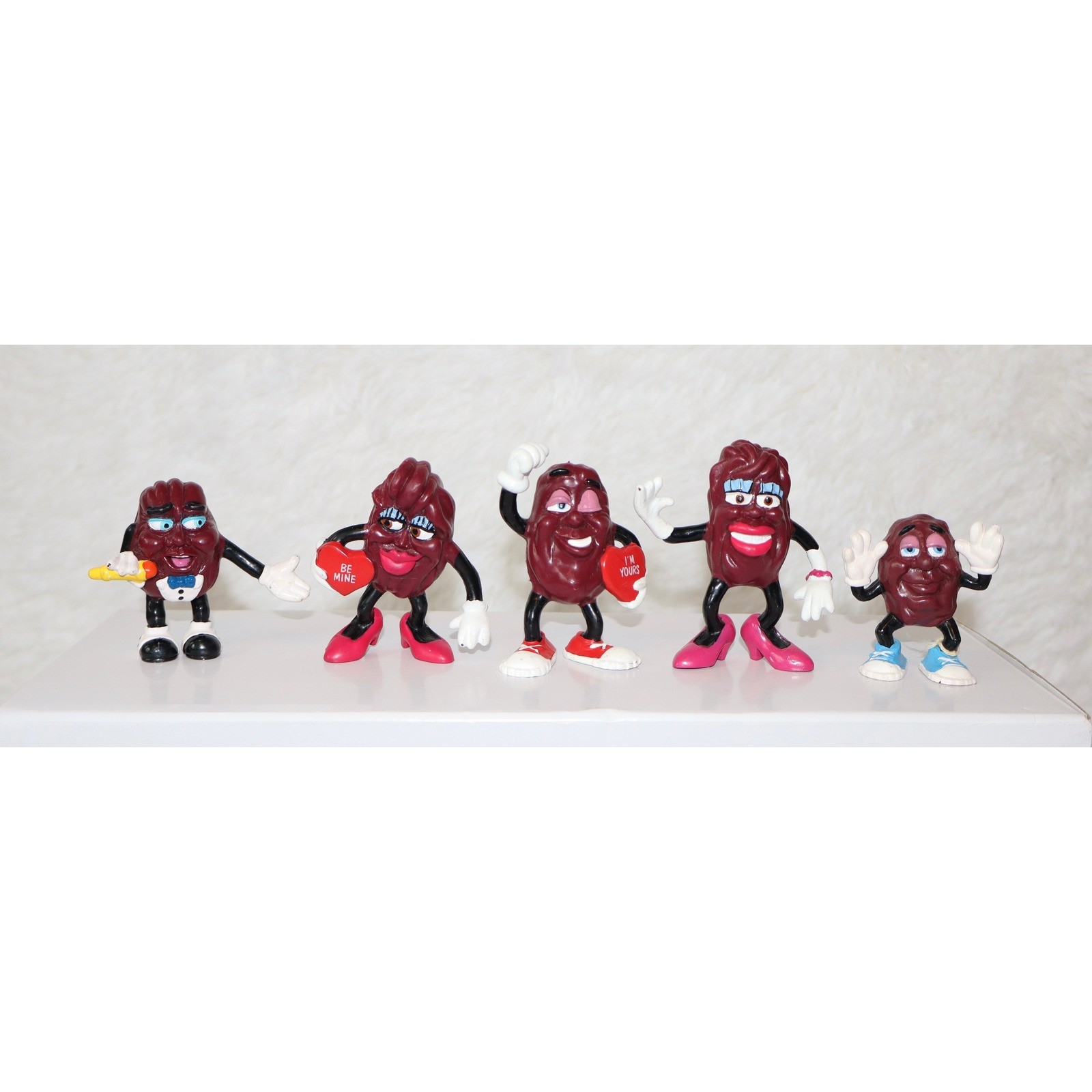 Vintage 1980s California Raisins PVC Figures Set of 5 Retro Collectibles
