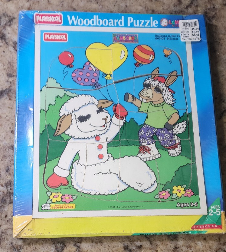 Playskool Lambchop Wooden Puzzle Sealed Original Pkg # 663 Vintage Shari Lewis