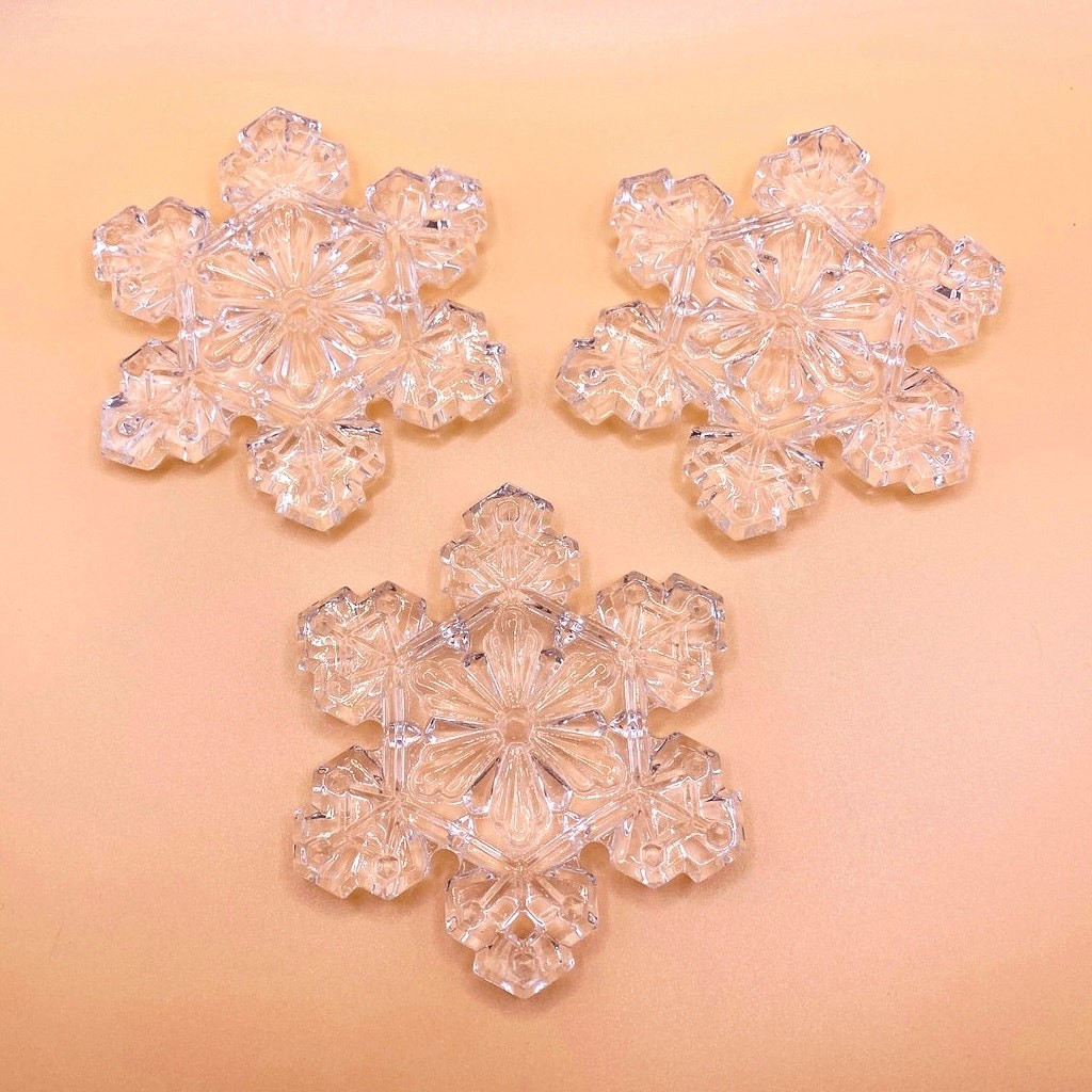 Waterford Marquis Crystal Snowflake Ornament Set of 3 No Box