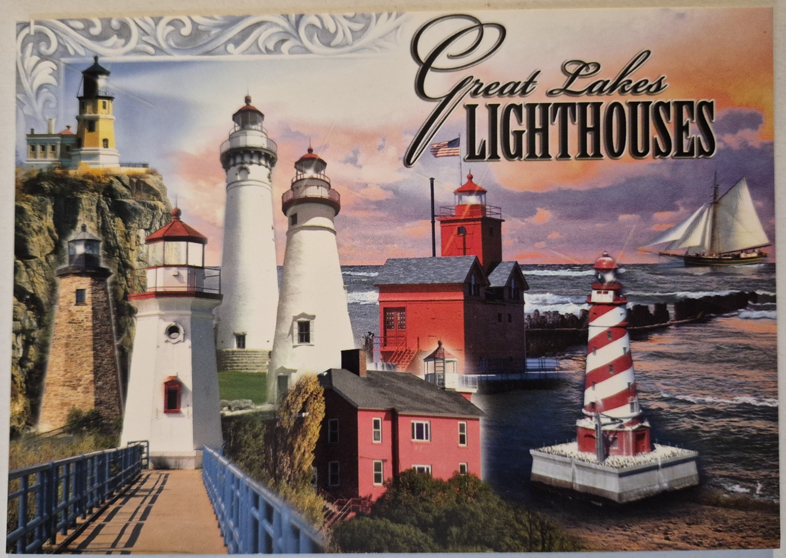 Vintage Postcard Great Lakes Lighthouses 4x6\ Vintage Postcard Great Lakes Lighthouses 4x6\