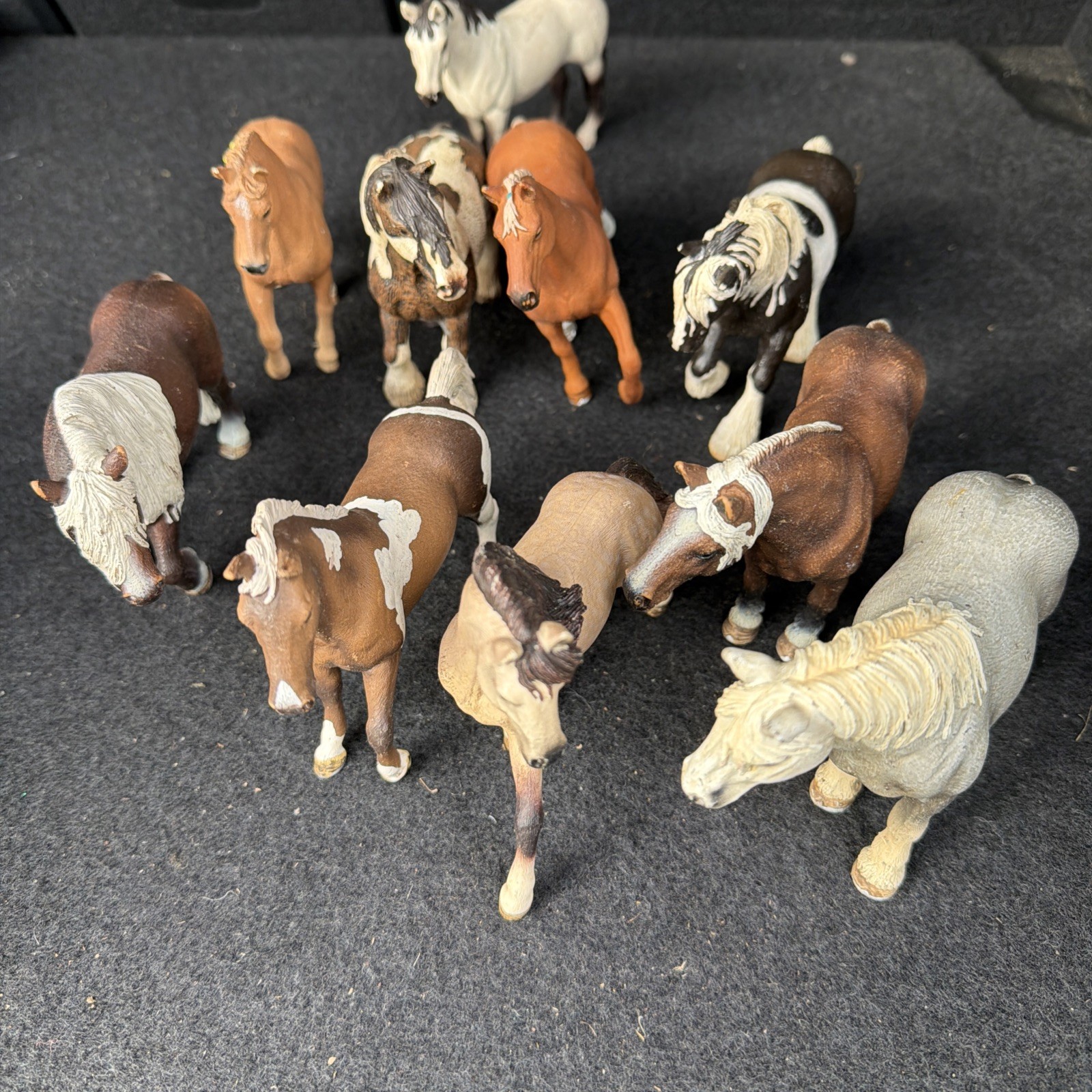 Schleich Horse Lot of 10 Horses Toys Black  White Brown
