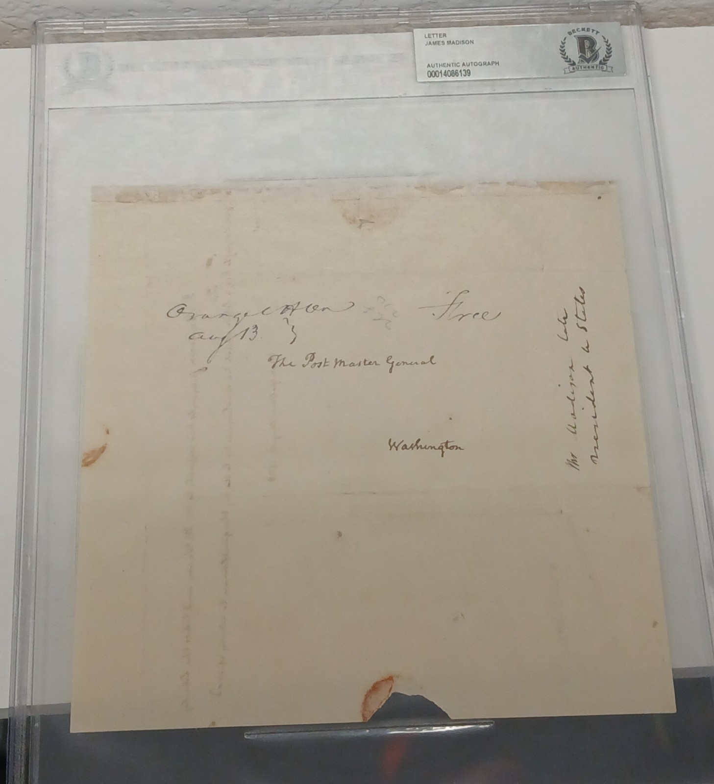 President James Madison AUTOGRAPH BECKETT signed twice MAKE OFFER President James Madison AUTOGRAPH BECKETT signed twice MAKE OFFER