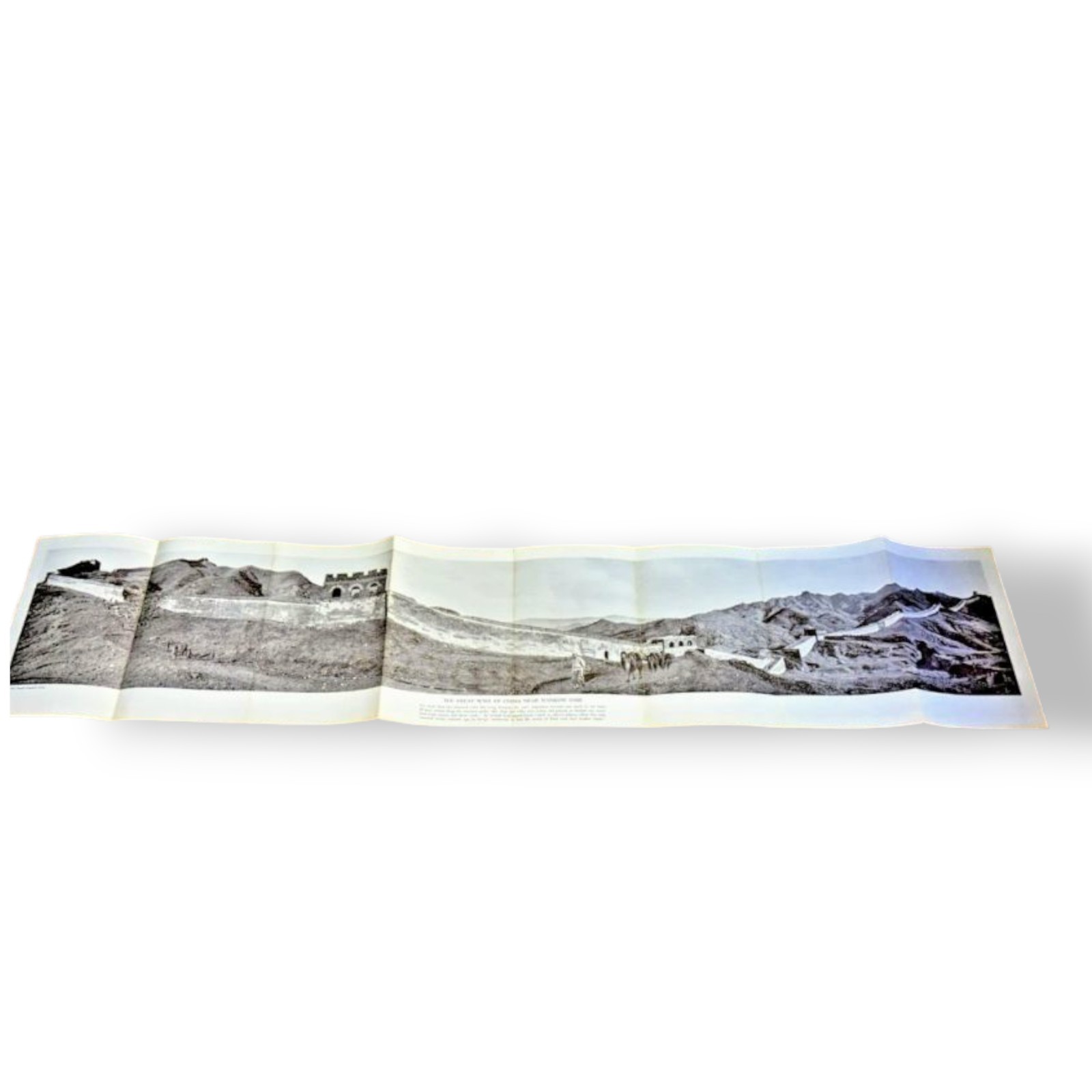 Vtg 1923 National Geo. Panorama Great Wall of China Nankow Antique Map Print Art