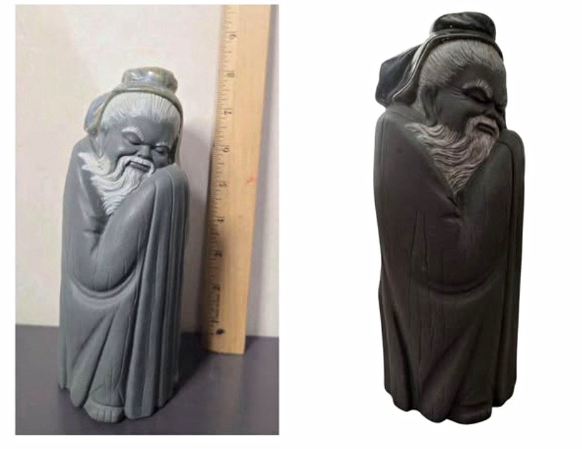 Lladro - Vintage 1974 - Retired 2056 & 2057 Tall & Short Chinese Monk Figures