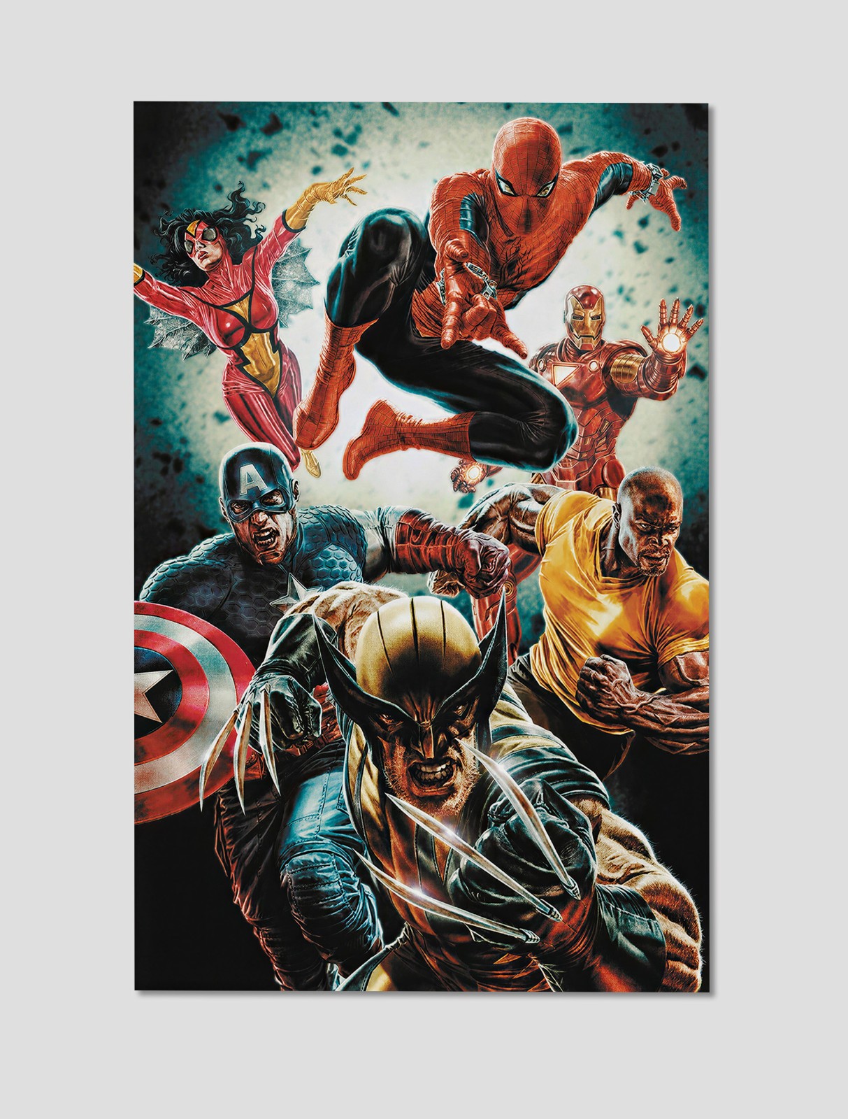 Marvel Avengers Heroes Spider-Man Wolverine Iron Man Art Print Poster 11x17