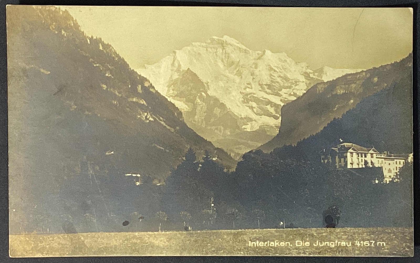 Interlaken Jungfrau Switzerland Vintage RPPC Postcard Posted