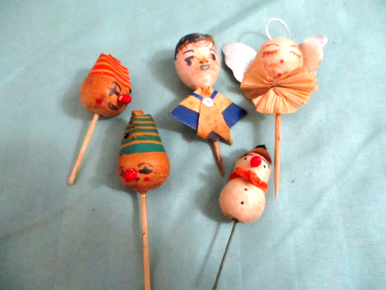 Vintage party food pics spun cotton heads 5 different