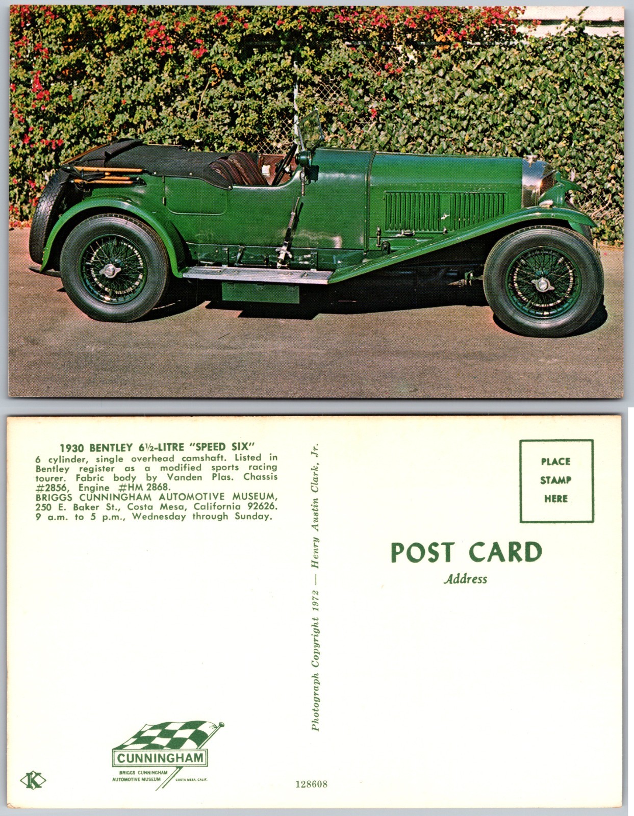 1930 Bentley Speed Six Postcard