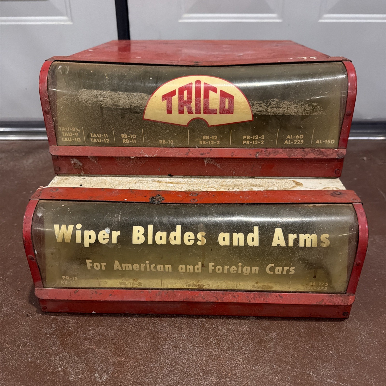 Vintage Trico Windshield Wiper Blades And Arms Metal Store Display Cabinet 1950