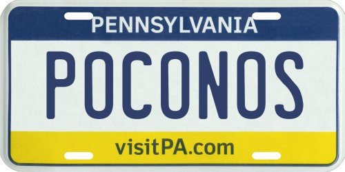 Poconos Pennsylvania Aluminum PA License Plate 