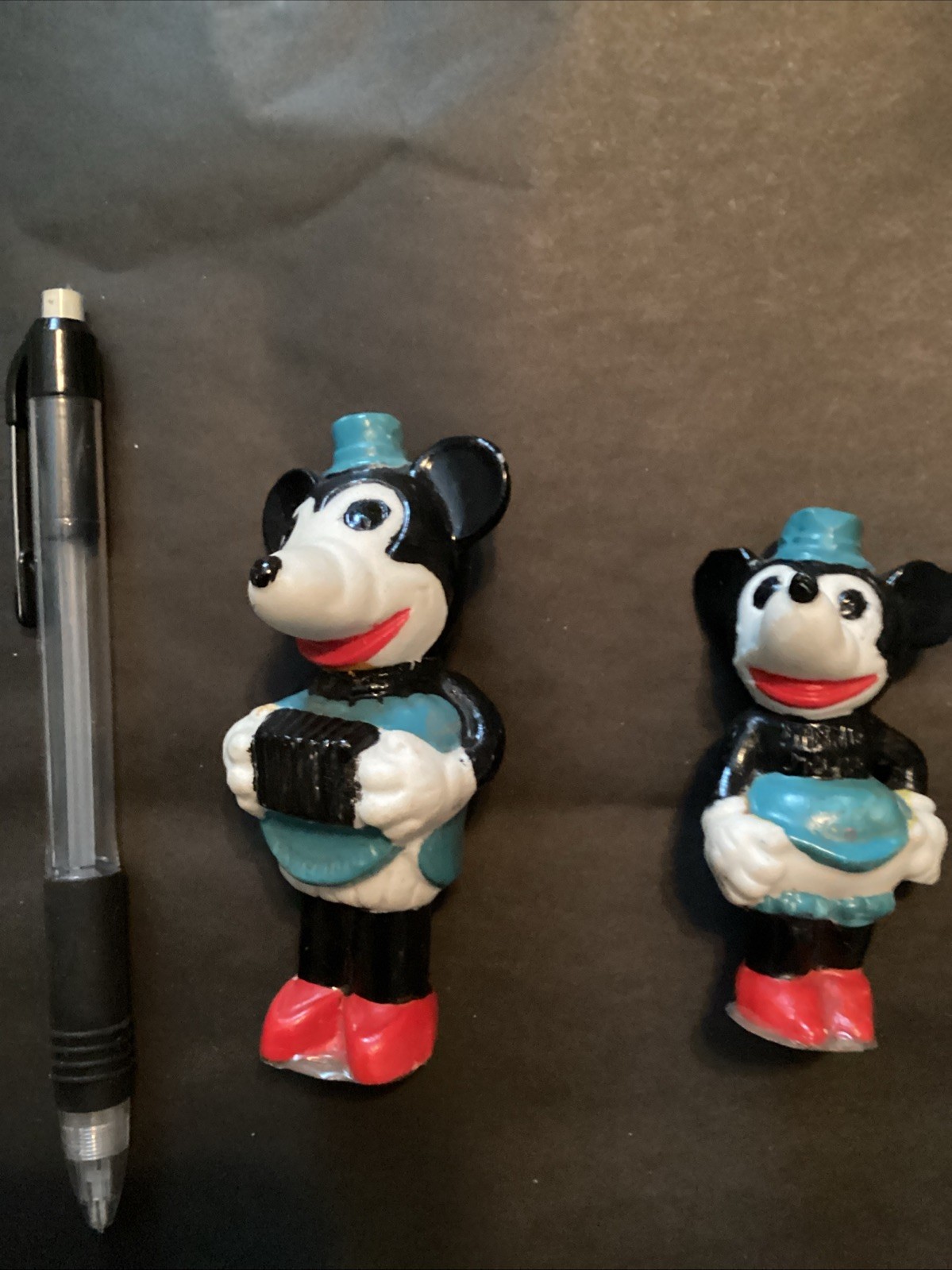 Rare Vintage 1930's Mickey and Minnie Bisque Porcelain  Marked Walt Disney
