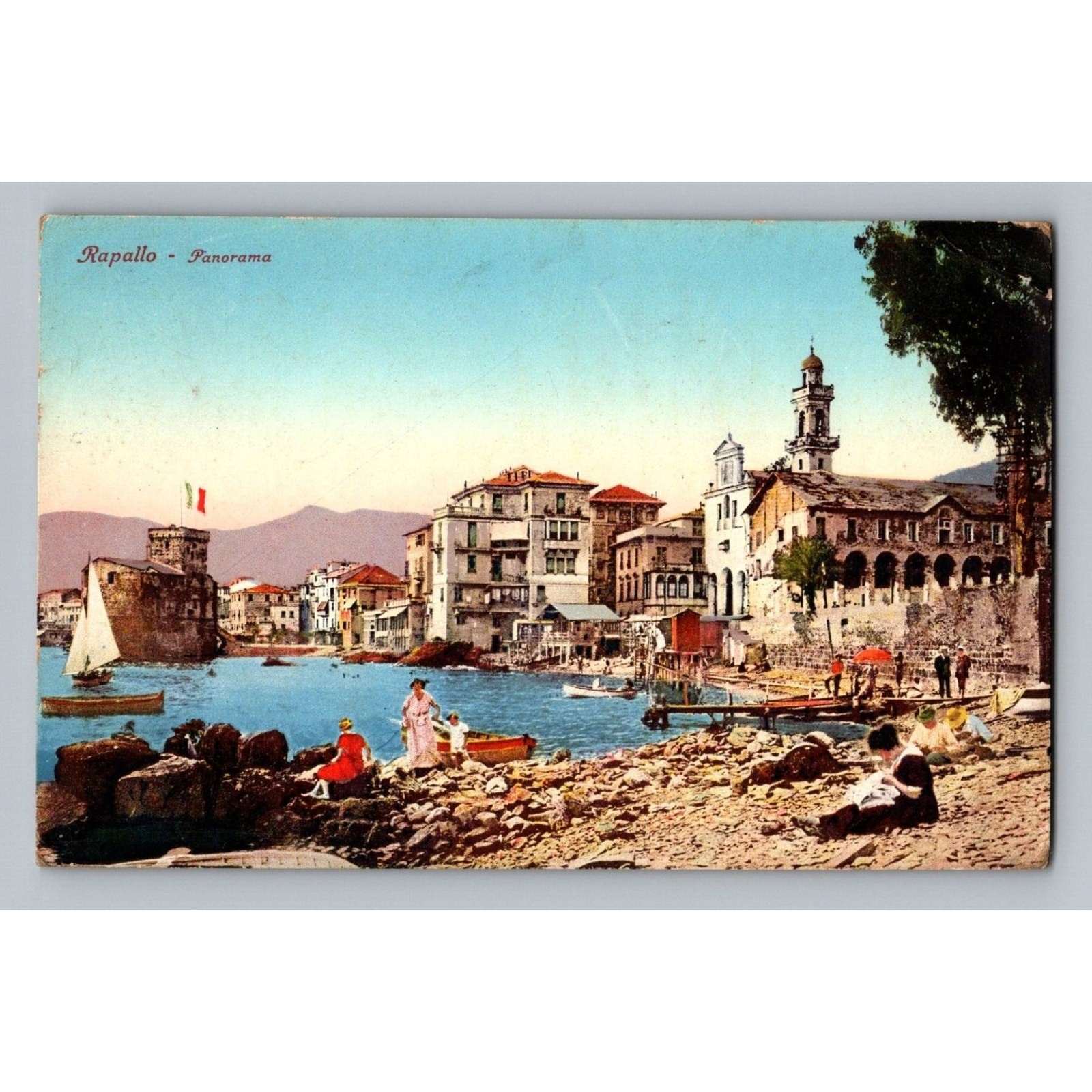 Vintage Rapallo Panorama Postcard Edit. Brunner Como Italy Posted Vintage Rapallo Panorama Postcard Edit. Brunner Como Italy Posted