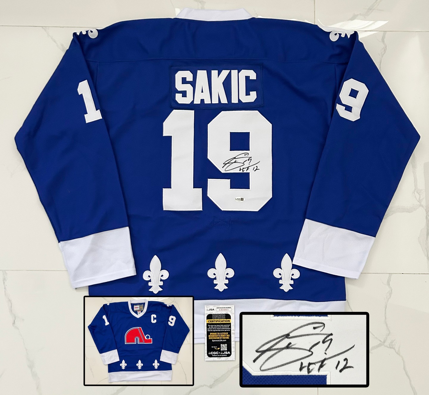 Joe Sakic Signed Jersey Quebec Nordiques JSA 1 COA