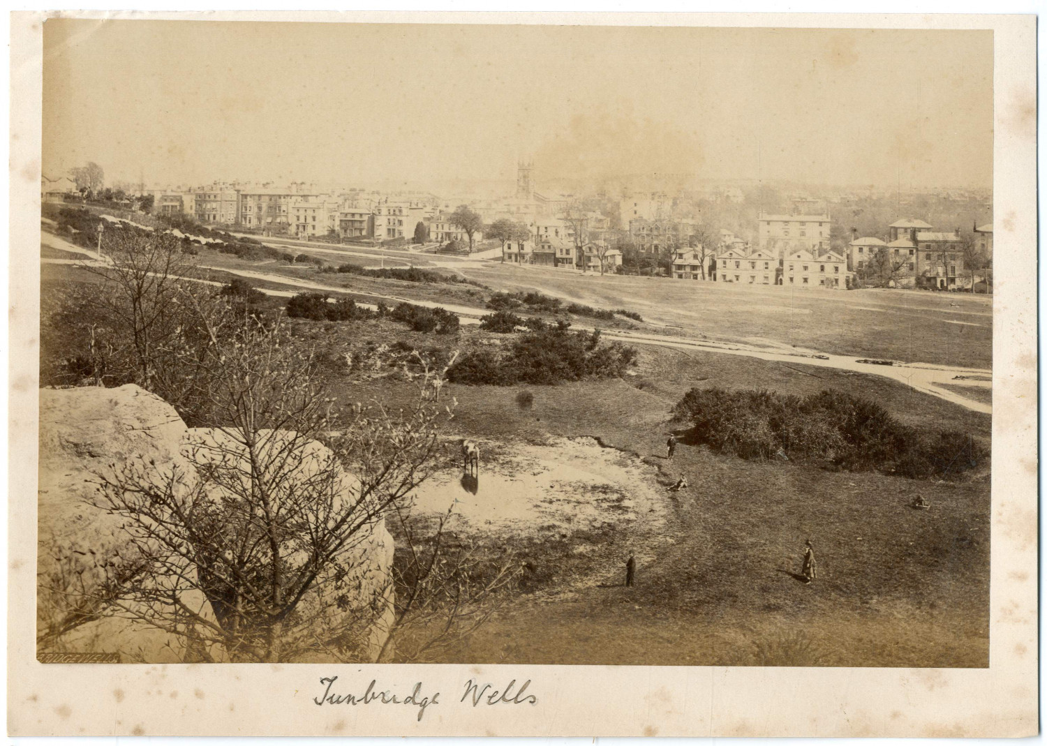 England, Tunbridge Wells Vintage Albumen Print, England Albumen Print 14x
