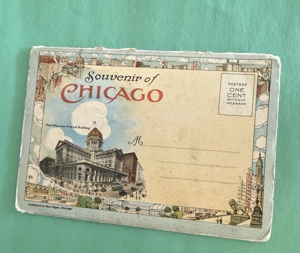Antique 1915 Postcard Souvenir Of Chicago, Max Rigot, Cur Teich