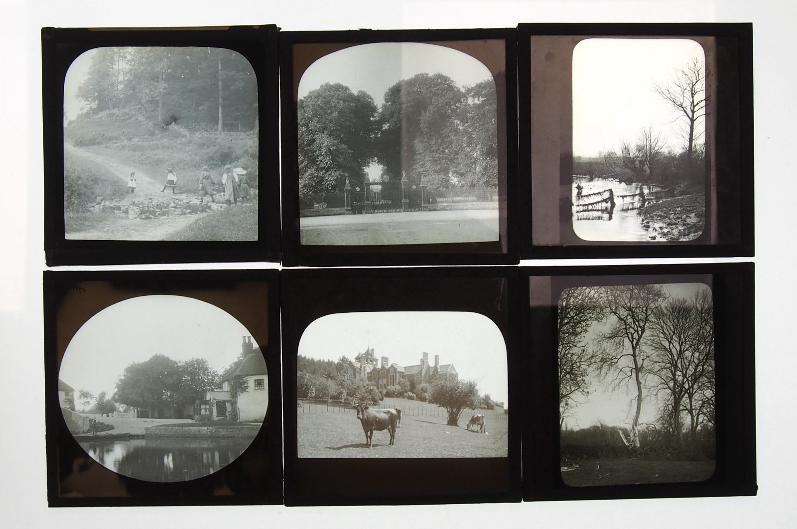 66x Antique Magic Lantern Slides - Edwardian Views Social History - UK Dealer
