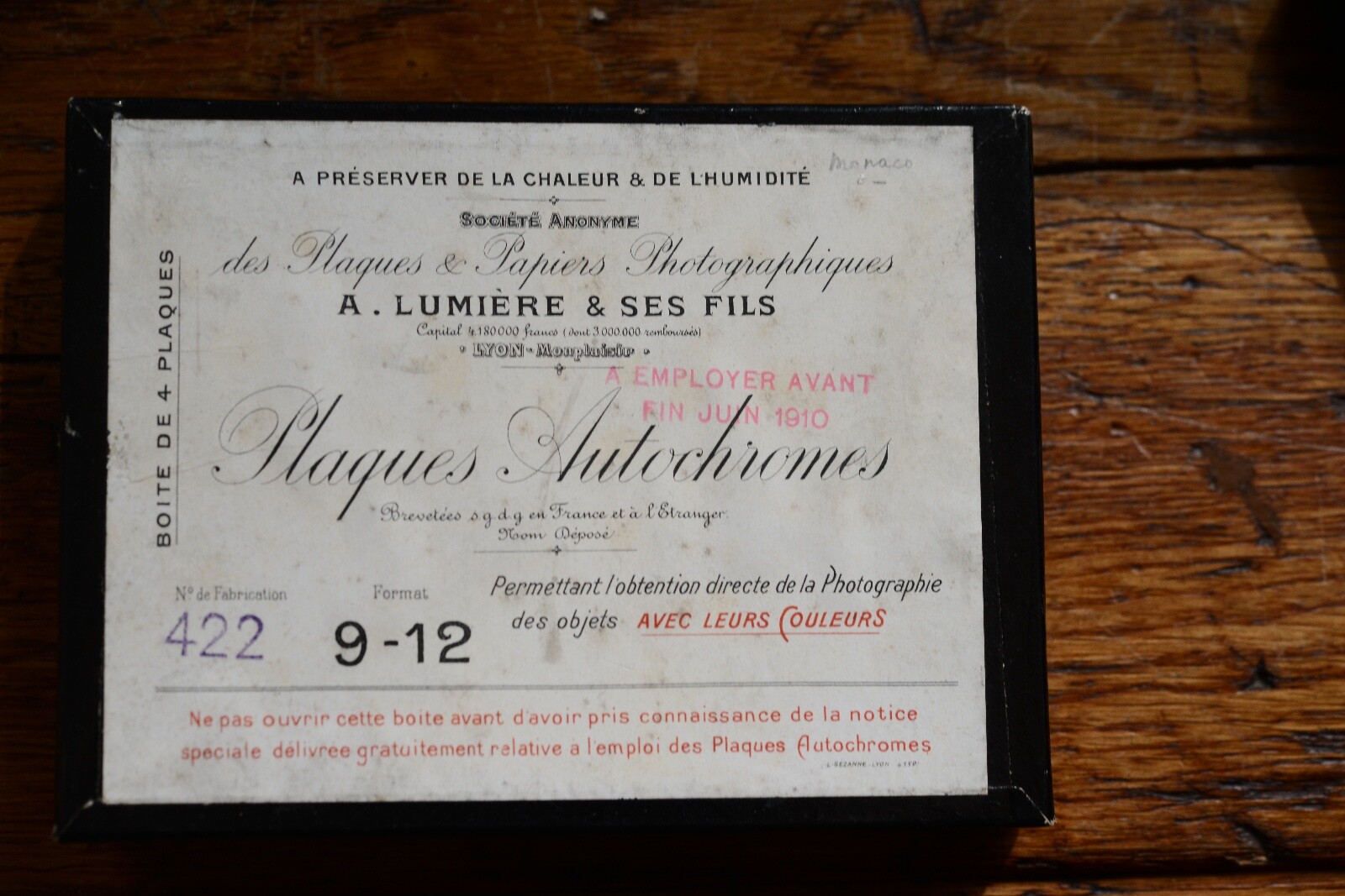 5 autochromes 9X 12 cm, approx. from Nice / Cannes 1910. Original Light Box