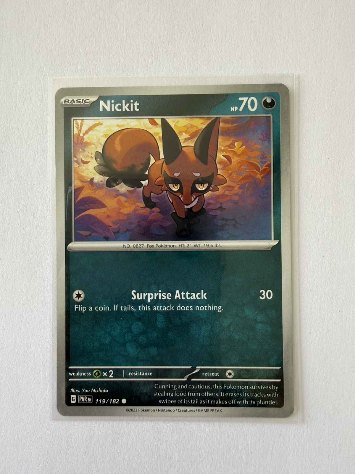 Nickit PAR 119/182 Pokémon SV04: Paradox Rift Common Normal EN NM