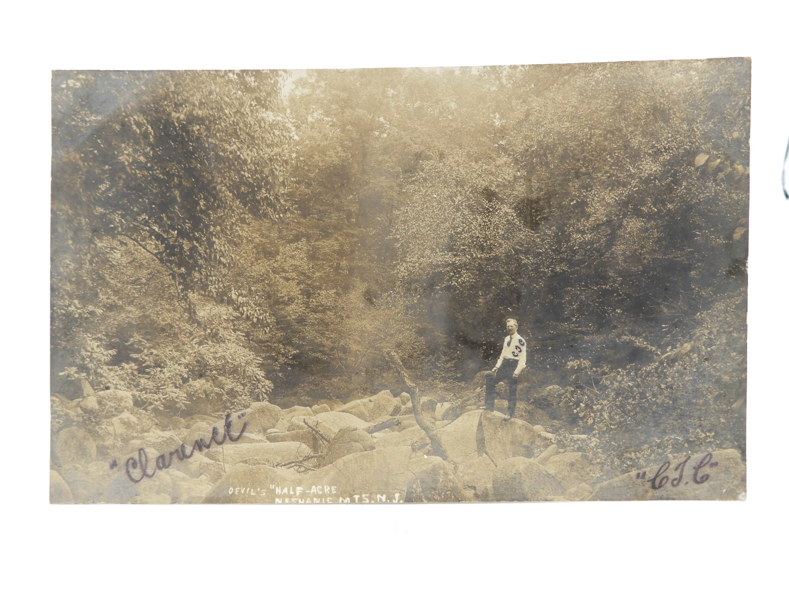 Neshanic Sourland Mountain NJ RPPC Real Photo Postcard Devil's Half Acre