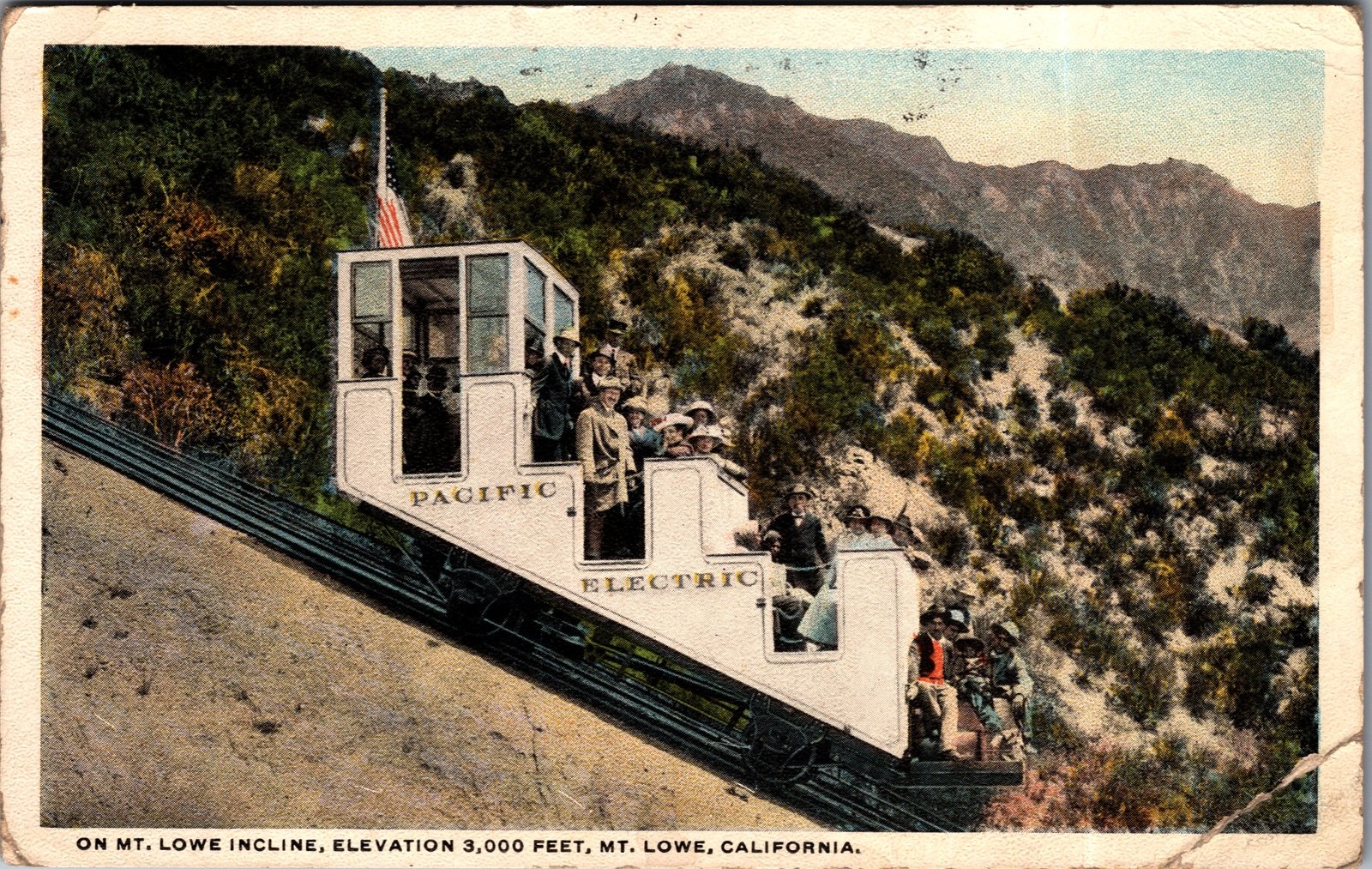 1920 Mt. Lowe Incline Pacific Electric Railway California Postcard