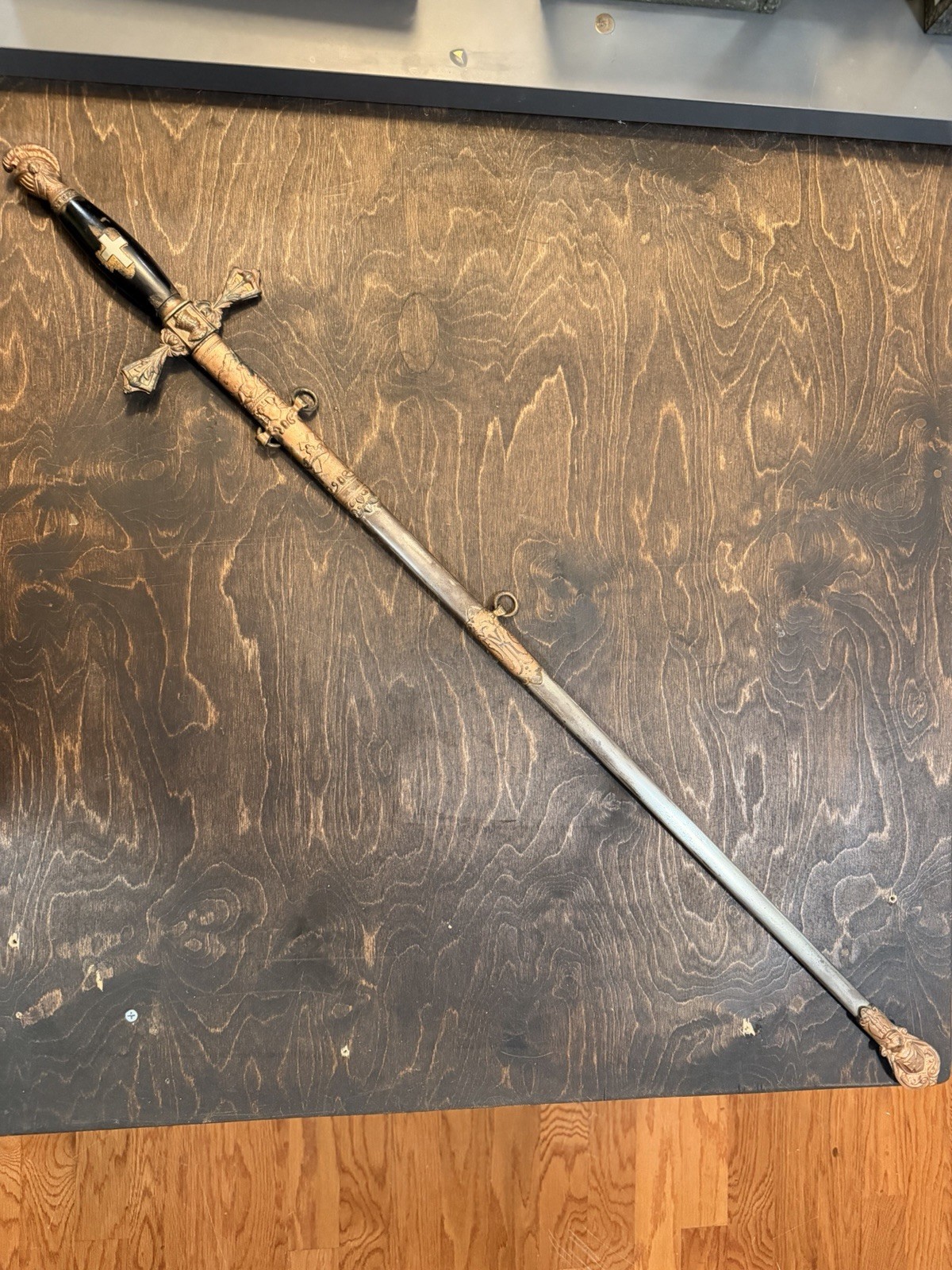 Antique Pettibone Mfg Co Knights Templar Masonic Ceremonial Sword/Scabbard wName
