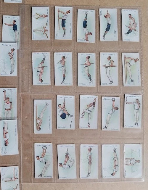 1914 W.D. & H.O. WILLS CIGARETTES PHYSICAL CULTURE 50 DIFFERENT TOBACCO CARD SET