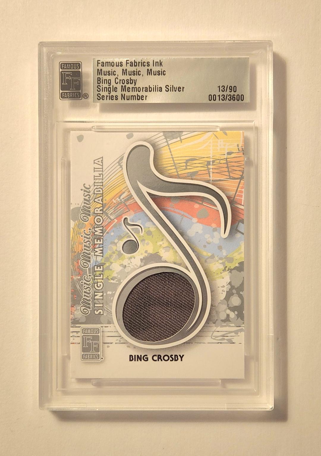 2012 Famous Fabrics Ink Bing Crosby Music Memorabilia Piece of Worn Jacket /90