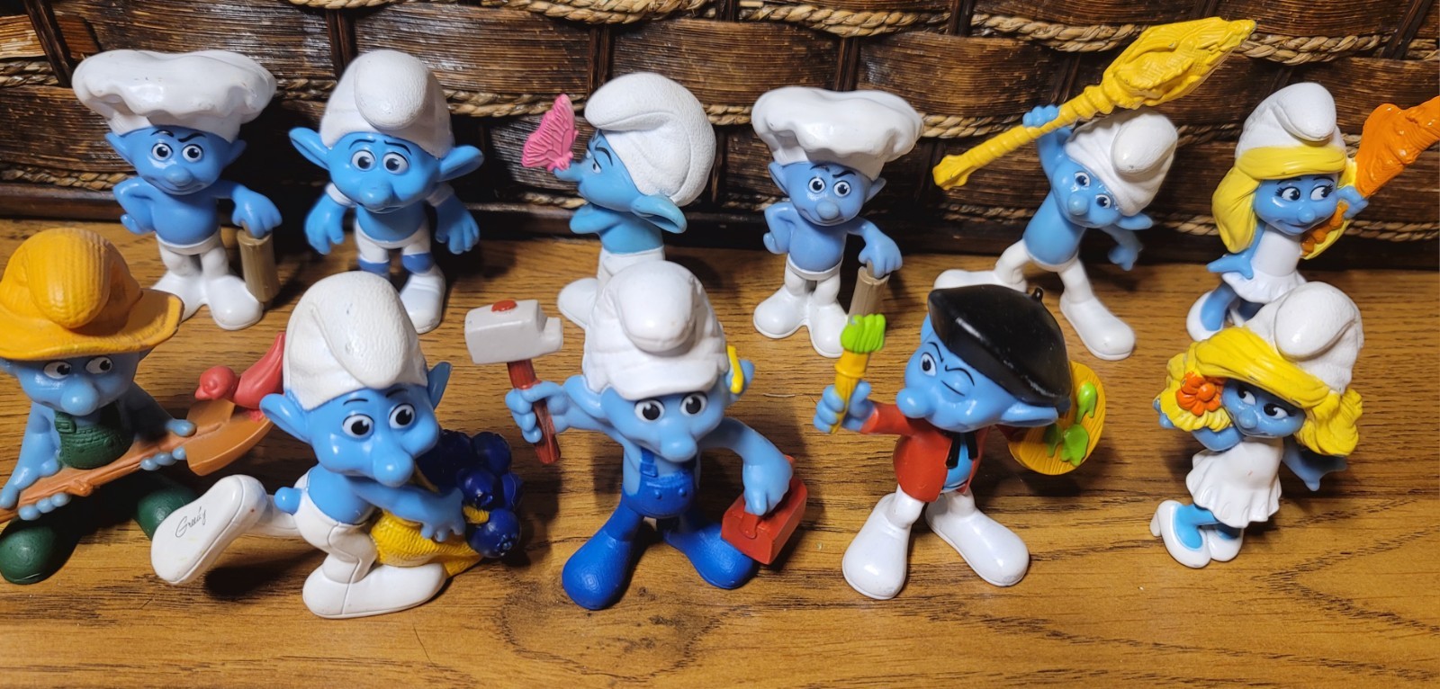 Vintage Smurf Figure Lot of 11 with Smurfette