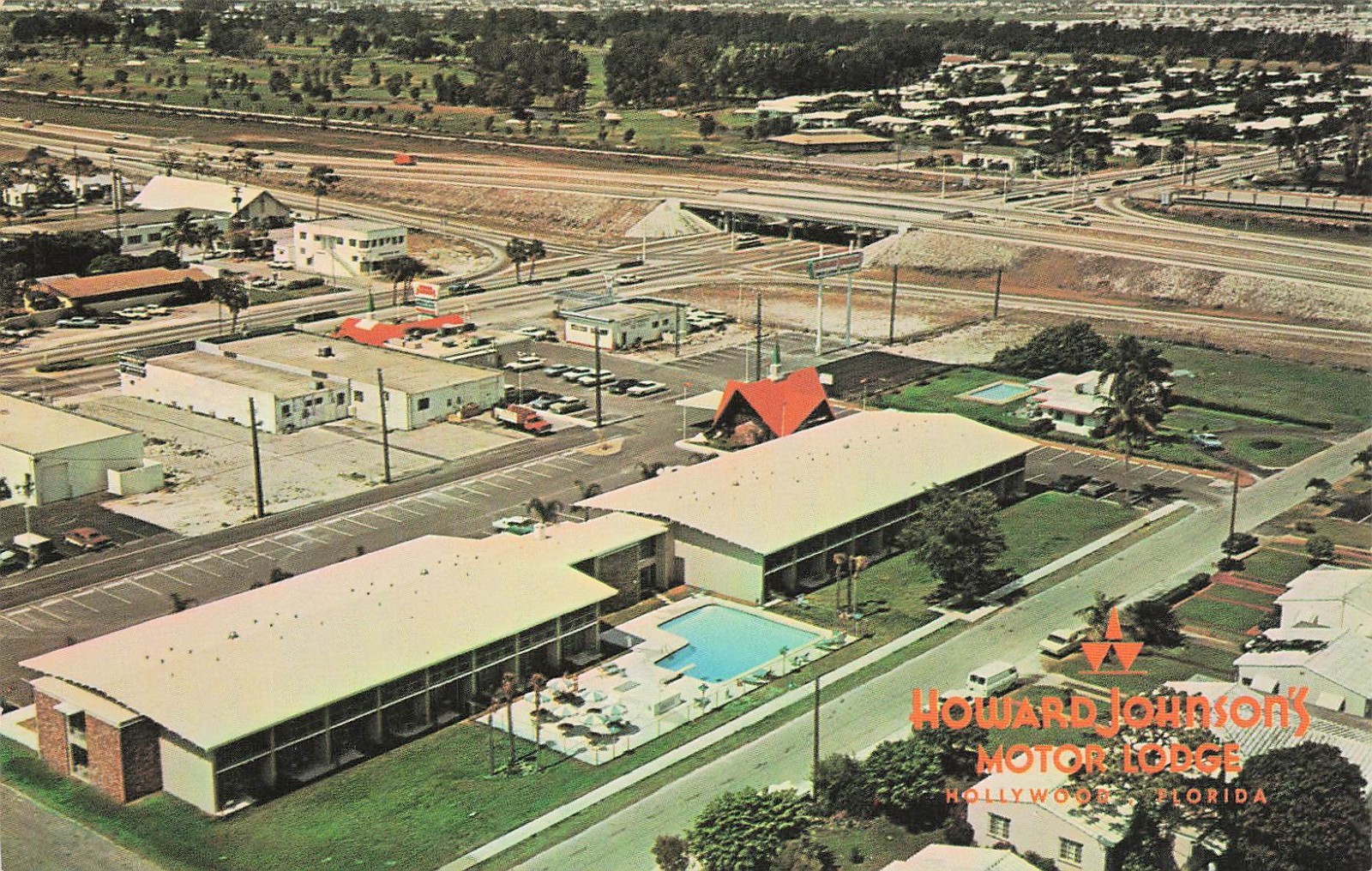 Hollywood FL Florida Howard Johnson's Motor Lodge Motel Vtg Postcard 22A
