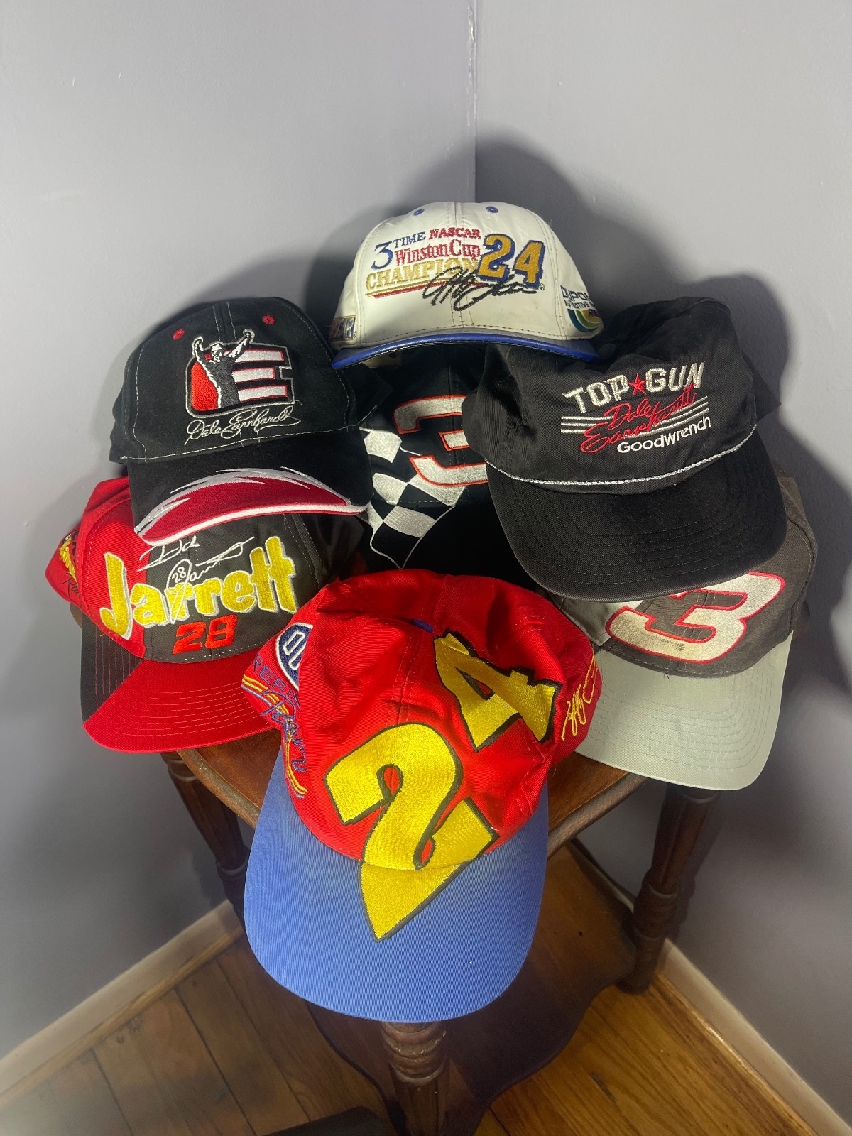 Vtg 1990s NASCAR Racing Hat Lot Dale Earnhardt #3 Jeff Gordon #24 Jarrett #28