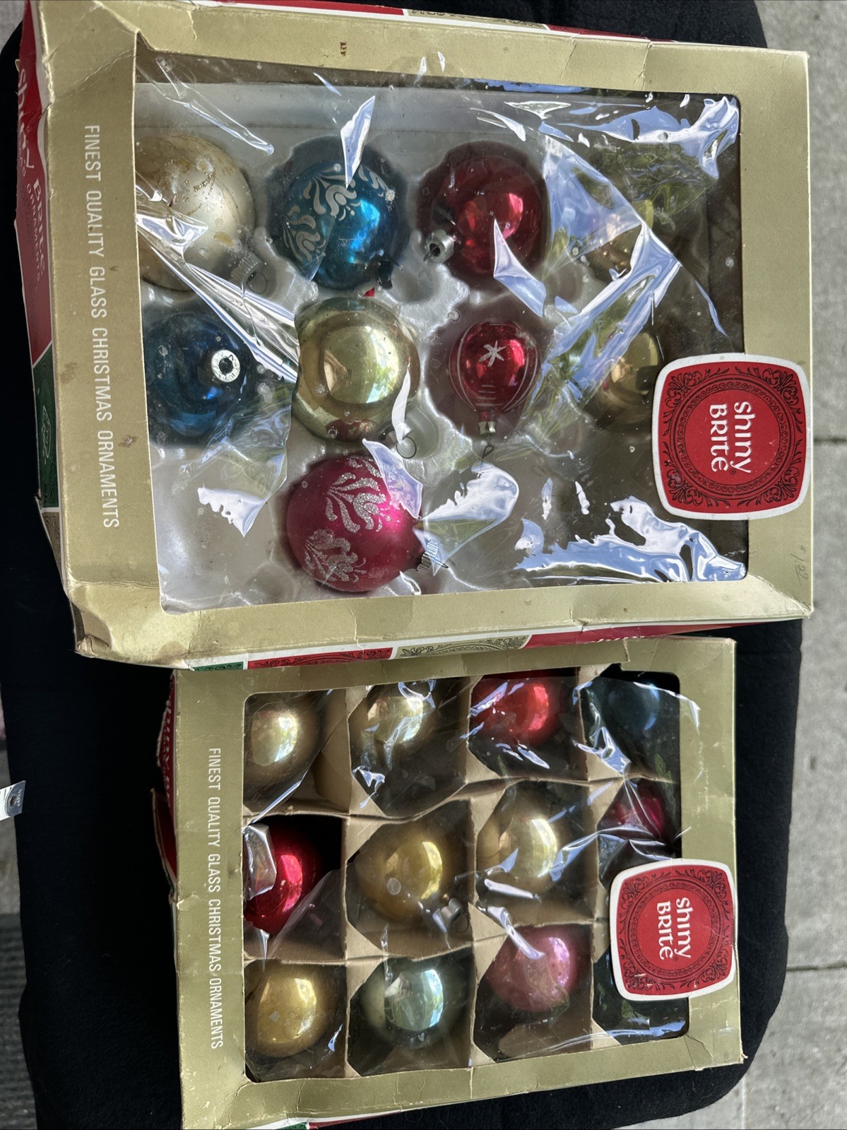 21 Vintage Shiny Brite Mercury Glass Christmas Bulbs With Original Box