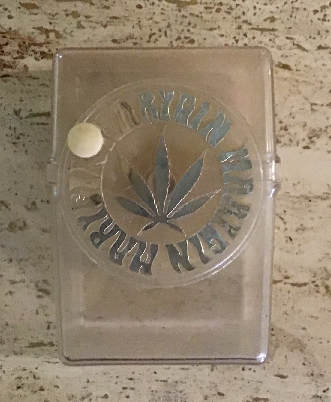 Vintage 70’s Clear & Silver  Mary Gin Seed & Stem Separator Tobacco Grinder 