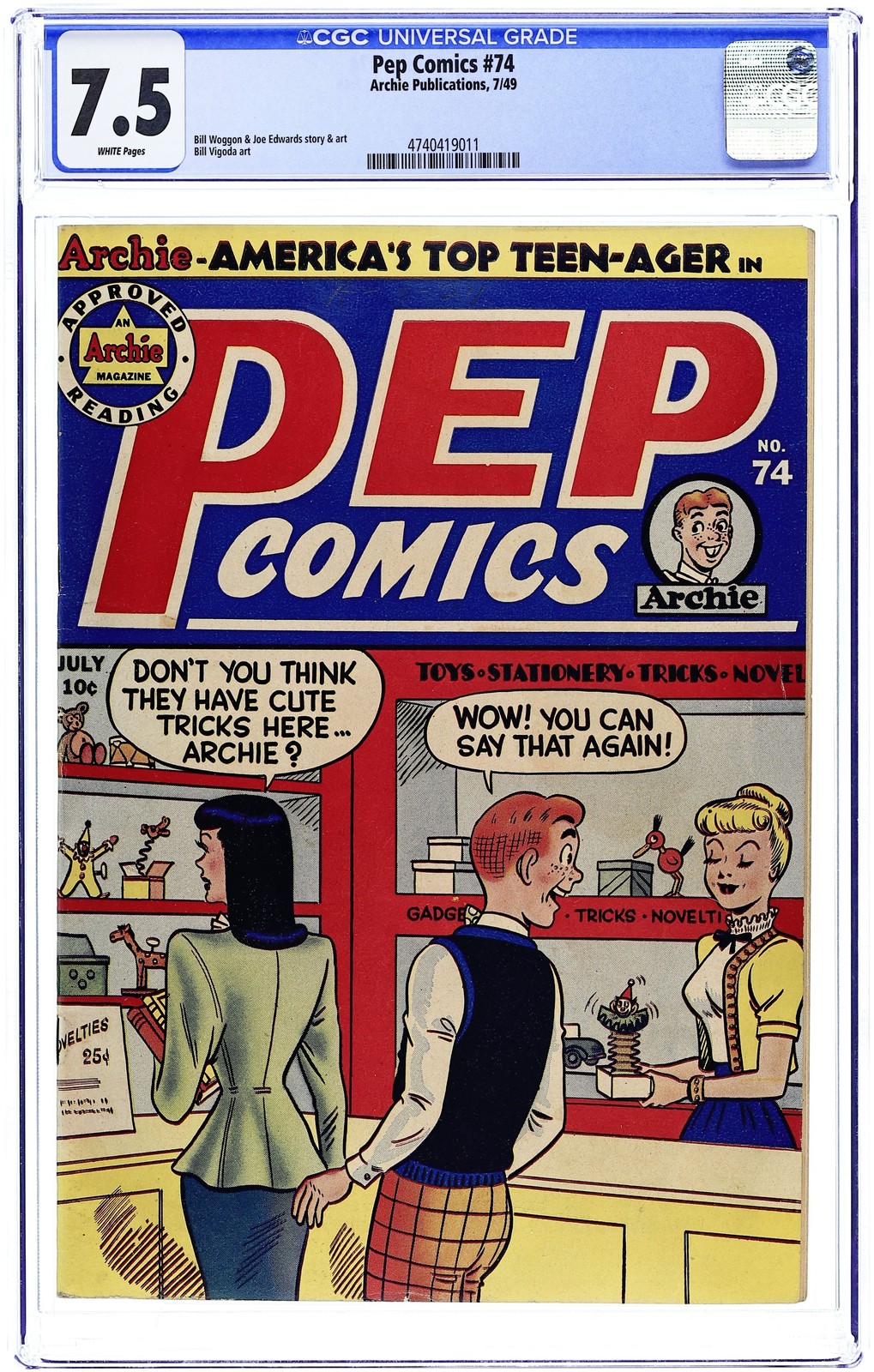 Pep Comics #74 CGC 7.5 1949 4740419011