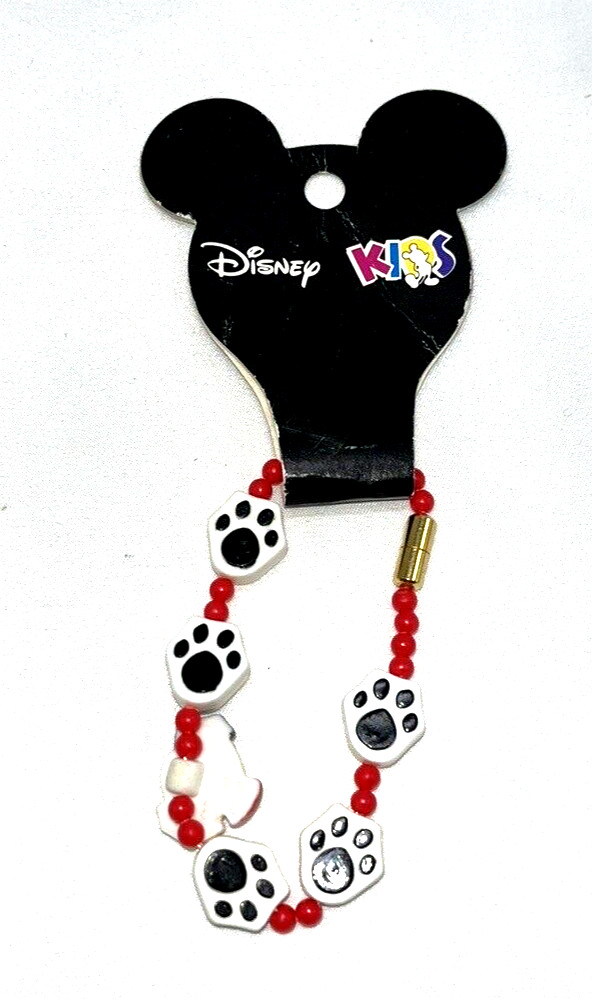 Disney 101 Dalmatians Charm Bracelet Doggie Paws 1990\'s NEW Deadstock